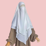 Two Layers White Diamond Khimar