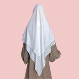 Two Layers White Diamond Khimar