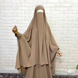 Beige Butterfly Two Pc Jilbab Set
