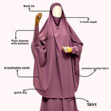Dusty Mauve Two Pc Jilbab With Skirt