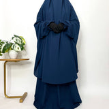 Two Pc Jilbab With Flower Sleeves