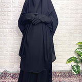 Black Two Pc Jilbab With Skirt