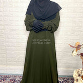 Basic Abaya With Smocking Sleeves