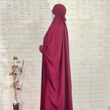 Maroon Jilbab With Plain Sleeves