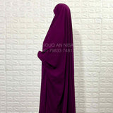 Plum Jilbab With Plain Sleeves