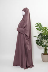 Dusty Mauve Jilbab With Plain Sleeves