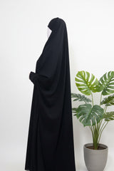 Black Jilbab With Plain Sleeves