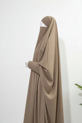 Beige Jilbab With Plain Sleeves