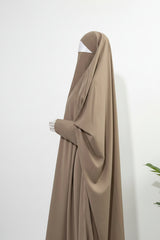 Beige Jilbab With Plain Sleeves
