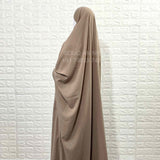 Beige Jilbab With Plain Sleeves
