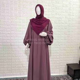 Dusty Mauve A line Abaya With Baggy Sleeves