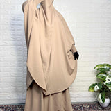 Beige Two Pc Jilbab With Skirt
