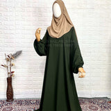 Basic Abaya With Elastic Sleeves