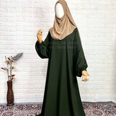 Basic Abaya With Elastic Sleeves