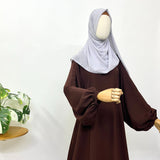 Brown basic abaya with baggy sleeves