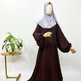 Brown basic abaya with baggy sleeves