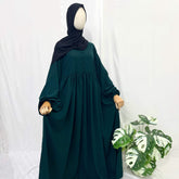 Hunter Green Frills Abaya With Baggy Sleeves