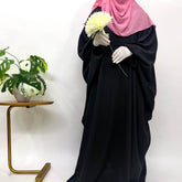 Black Kaftan Abaya With Elastic Sleeves