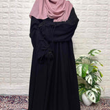 Black Tie Strings Abaya