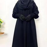 Basic Abaya With Smocking Sleeves
