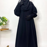 Basic Abaya With Smocking Sleeves