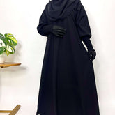 Basic Abaya With Smocking Sleeves