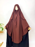 Brown Awrah Khimar With Flap