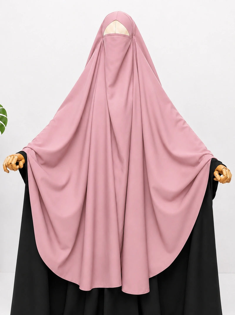Pastel Pink Awrah Khimar
