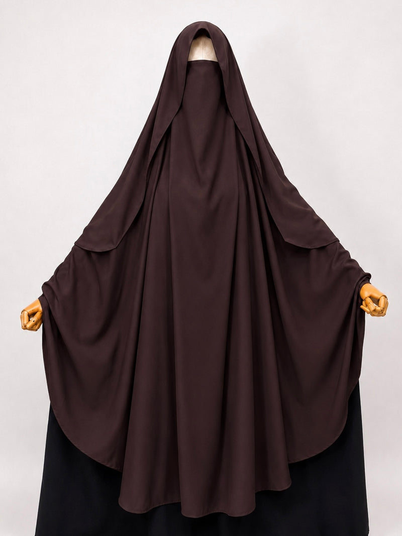 Brown Awrah Khimar With Flap