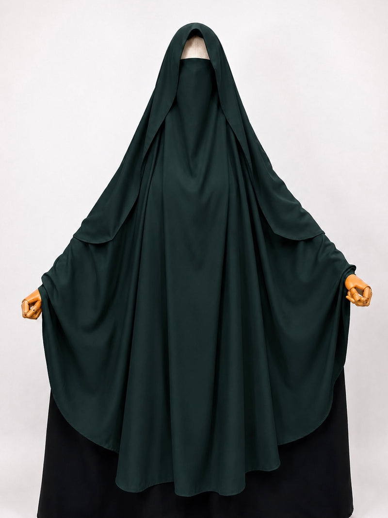 Hunter Green Awrah Khimar With Flap
