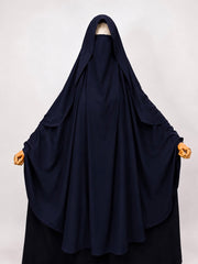 Navy Blue Awrah Khimar With Flap