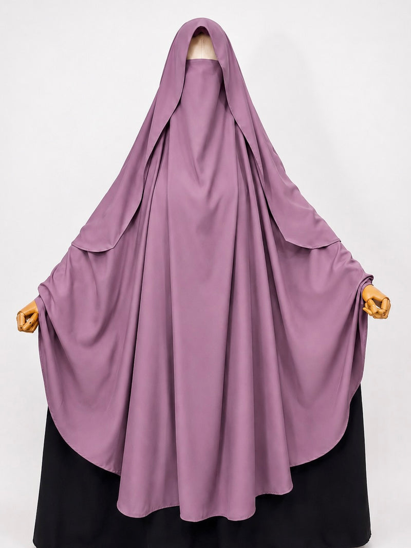 Dusty Mauve Awrah Khimar With Flap