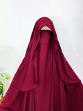 Maroon Awrah Khimar With Flap