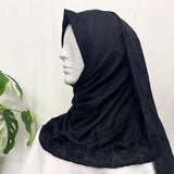 Black hijab with embroidery