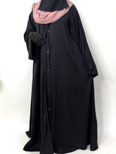 Black Front Open TikTok Abaya