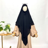 Black Two Layers Diamond Khimar