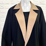Black Coat Abaya With Beige Contrast