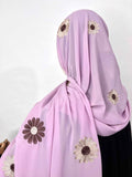 Chiffon hijab with embroidery