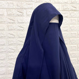 Navy Blue Flap Round Khimar