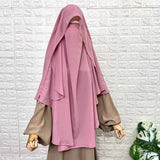 Pastel Pink Flap Round Khimar
