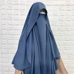 Gray Flap Round Khimar