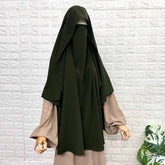 Olive Flap Round Khimar