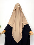 Beige Flap Diamond Khimar
