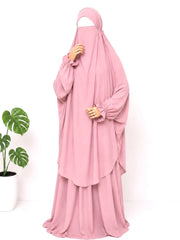 Two Pc Jilbab With Flower Sleeves