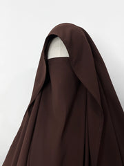 Brown Awrah Khimar With Flap