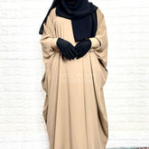 Beige Kaftan Abaya With Cuff Sleeves
