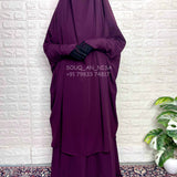 Plum Two Pc Jilbab With Skirt