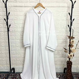 White Piping Abaya