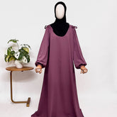 Dusty Mauve IQRA String Abaya