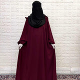 Maroon IQRA String Abaya